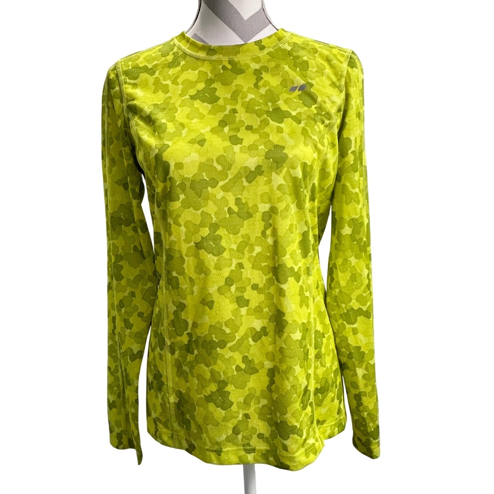 Koppen Womens Long Sleeve‎ Base Layer Performance Top Neon Green Athletic M